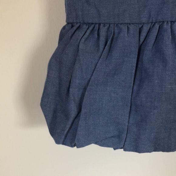 U.S. Polo Assn Girls 4T Sleeveless Dress Blue Floral Embroidery bubble hem - Picture 4 of 6